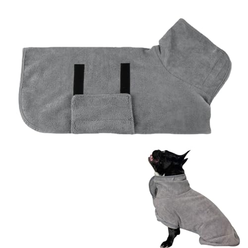 Hundebademantel, Hundebademantel aus Mikrofaser, Bademantel Für Hunde, Bademantel Hund Extra SaugfäHig und Schnell Trocknendes mit Klettverschluss, Hundebademantel für Mittel und Kleine Hunde, XS von Mikiuly