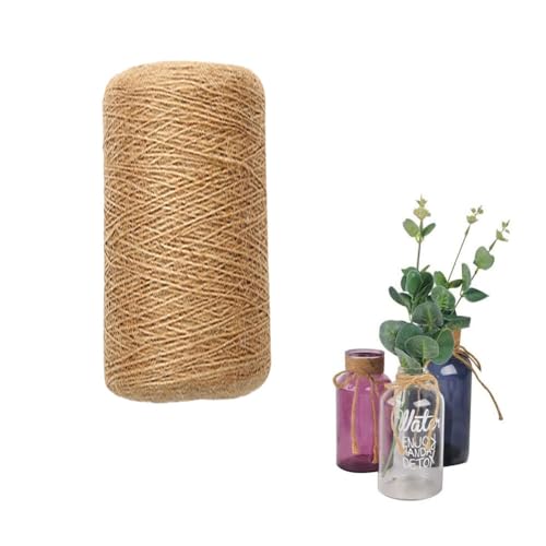 Mikiuly Jute-Schnur, Garten Juteschnur, Natur Braun Jute Kordel, Packschnur Geschenk-Band Bastelschnur Dekokordel, 1 mm Dicke, 400m Jute-Schnur für Garten, Basteln, Verpackung, Floristik, Dekoration von Mikiuly