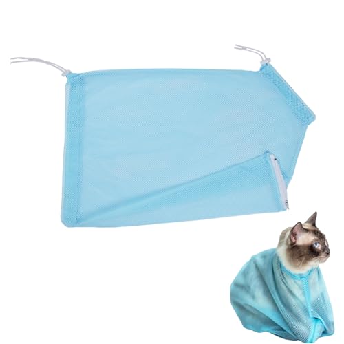 Mikiuly Katze Baden Tasche, Katze Pflege Waschen Mesh,Katze Bad Tasche Zum Baden,Katze Dusche Netz Tasche, Anti-Beißen Anti-Kratzen Multifunktional zum Baden, Nagel Trimmen, Haustier Untersuchung von Mikiuly