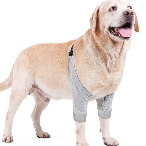 Recovery Sleeve Hund,Ellbogenbandage für Hunde,Hundebeinschutz,Elastizität Ellbogenschoner für Hunde,Ellenbogenbandage Hund,Hund Recovery Sleeve für Vorderbeine,Verstellbare Ellbogenschiene,Grau von Mikiuly