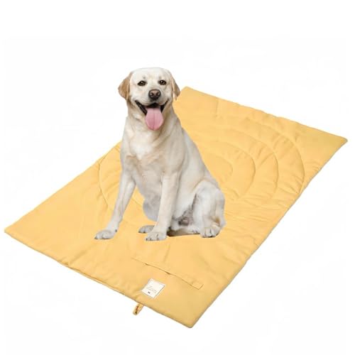 Wasserdichte Hundebettunterlage für den Außenbereich, 95 x 65 cm, faltbar und tragbar, Katzenmatte, Hundebett, waschbare Hundematte für große Hunde, Tapete para Perro, Hundematte für die Tür, Gelb von MikooMikoo