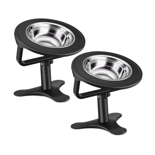 Milageto 2pcs Verstellbare Kippthose Cat Bowl Anti Erbrechen schützen Haustierhälse Erhöhte Katzenschalen Wasserer und Feeder für Welpen von Milageto