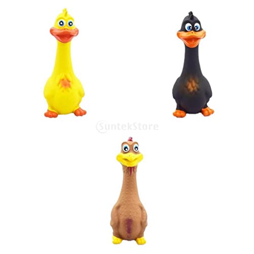 Milageto 3pcs Rubber Chicken Screaming Squeaky Dog Toy Bite Toy Gift Supply von Milageto