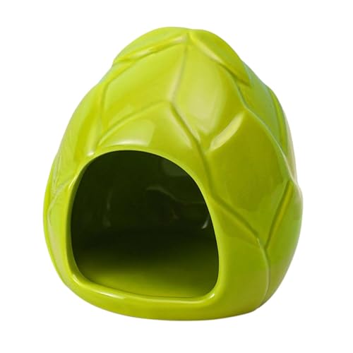 Milageto Hamster House Hubsout Habitat Dekorationen, kreative winzige Hüttenhöhle, Nest für Rennlinien Ratten Chinchillas Eichhörnchen Kaninchen, 9x8.8x9.3cm von Milageto