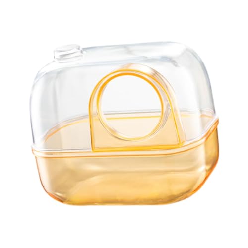 Milageto Hamster Sandbad Toilette Externes Zubehör für Hamster Käfig Zubehör Badehaus Hamster Sandbad Behälter Chinchilla, Orange von Milageto