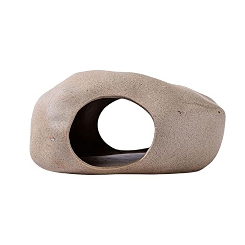 Milageto Hamster Versteck Hausbehälter Nest Käfig Zubehör Innenbett Versteck Keramik Haustier Lebensraum Haustier Bad für Gerbils Mäuse, 17 cm x 12 cm x 8,3 cm von Milageto