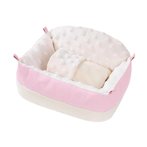 Milageto Hamsterbett, Mini-Haushütte, Hängematte zum Aufhängen, Versteck, Zuckergleiter-Hängematte, Bett für kleine Haustiere, zum Spielen von Papageien, Rosa von Milageto