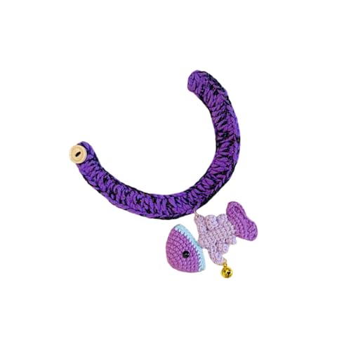 Milageto Handgewebter Halloween-Schal, Urlaubs-Verkleidung, Dekoration, handgestricktes Katzenhalsband, Kostüm-Accessoire, für Winterurlaub-Foto-Requisiten, Fish Shaped L von Milageto