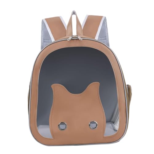 Milageto Haustier-Transporttasche, Wanderrucksack für Katzen, Hunde und Kleintiere, tragbare Haustier-Reisetasche, Tragetasche für Reisen, Wandern, braun von Milageto