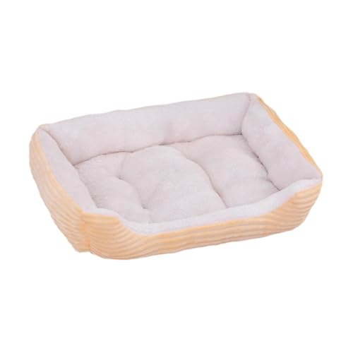 Milageto Hundebett Kleines Hundebett mit Abnehmbarem Bezug Atmungsaktives Weiches Haustier-Kuschelbett mit Breiten Seiten Hundecouchbett Schlafsofa für Hunde, Gelb von Milageto