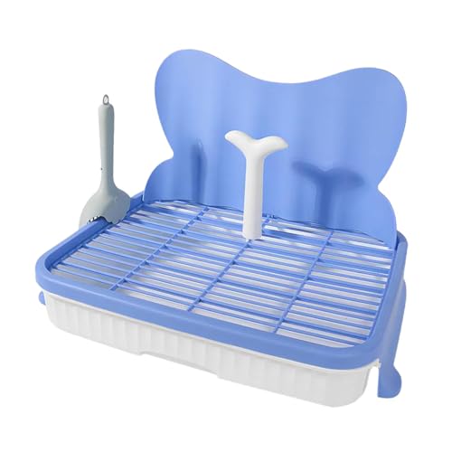 Milageto Hundetoilette mit Harnsäule Welpe Pee Pad Pan Pan Haustier Training Toilettenschale für kleine und mittlere Hunde Haus im Innenbereich, Blau von Milageto