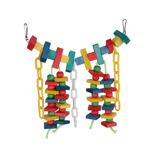 Milageto Mehrfarbige Holzklötze zum Zerreißen von Spielzeug für große und mittelgroße Vögel von Milageto