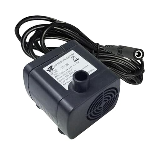 Milageto Miniaturpumpe Gleichstrompumpe Mehrzwecubehör Praktische Ersatzteichpumpe Springbrunnenpumpe für Aquarium-Hydroponik, Schwarz 12V von Milageto