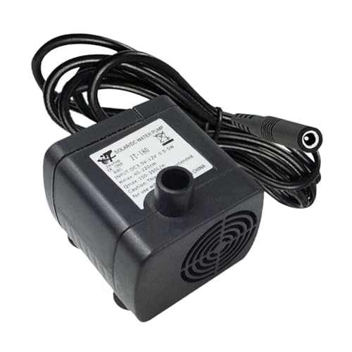 Milageto Miniaturpumpe Gleichstrompumpe Mehrzwecubehör Praktische Ersatzteichpumpe Springbrunnenpumpe für Aquarium-Hydroponik, Schwarz 24V von Milageto