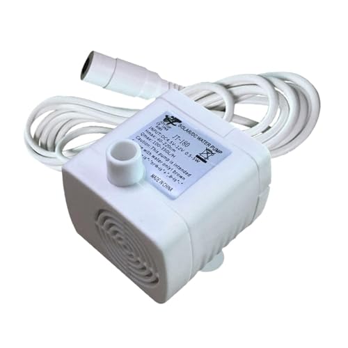 Milageto Miniaturpumpe Gleichstrompumpe Mehrzwecubehör Praktische Ersatzteichpumpe Springbrunnenpumpe für Aquarium-Hydroponik, Weiß 12V von Milageto