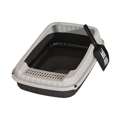 Milageto Offene Top -Katzenstreu -Schachtel Haustier Katze Katzen Sandkasten Haustier Vorräte Hochseiten Katzen Toilettenkätzchen Töpfchen Toilette für, Schwarz von Milageto