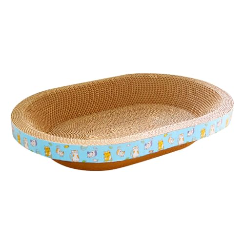 Milageto Ovale Katze Scratcher Bett Scratch Pad Nest Lounge Schleifen Klaue Kratzbrett Training Spielzeug Rest Schlafen Spielen Liefert, 50cmx33cmx8cm von Milageto