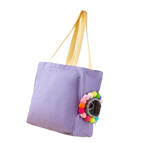 Milageto Tragetasche für Katzen, Tragetasche für Haustiere, Schultertasche, tragbar, mit Loch für den Kopf, Tragetasche für Haustiere, Katzenhandtasche für, violett, m von Milageto