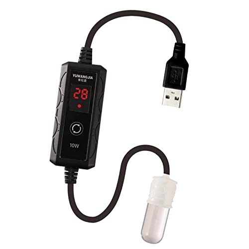 Milageto USB-Aquarienheizung Externer Temperaturregler mit eingebautem LED-Anzeige Kleine Aquarienheizung für Hornfroschschildkröte, 10w von Milageto