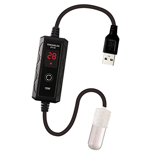 Milageto USB-Aquarienheizung Externer Temperaturregler mit eingebautem LED-Anzeige Kleine Aquarienheizung für Hornfroschschildkröte, 15w von Milageto