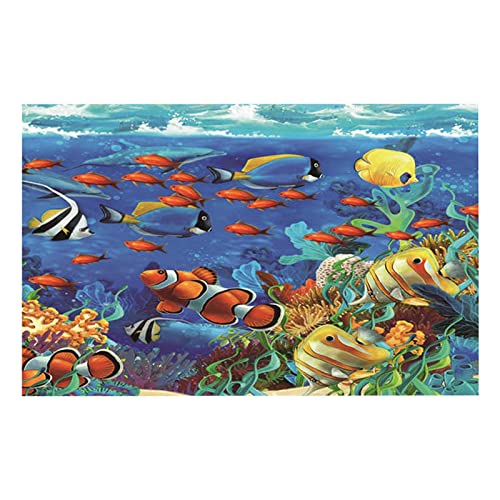 Milageto Unterwasser-Welt Aufkleber, Poster, Hintergrundaufkleber, Dekoration für Aquarien, PVC, selbstklebend, 50x82CM von Milageto