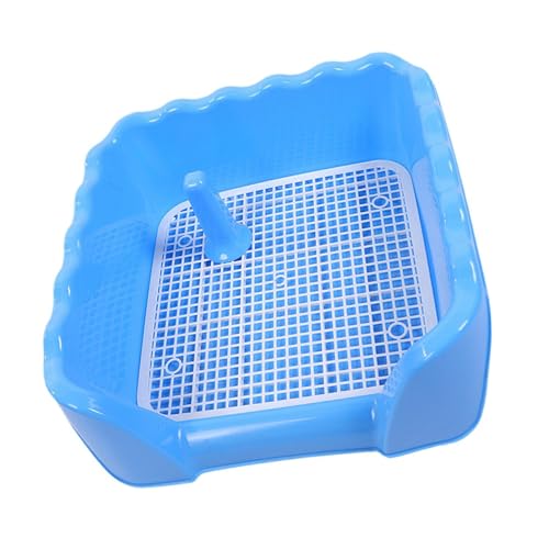 Milageto Tragbare Haustier Hunde Toilette, Welpen Trainings Töpfchen, Indoor Outdoor Pee Toilette, Katzentoilette, Eck Toilettenbecken, Blau 41 x 41 x 15 cm von Milageto