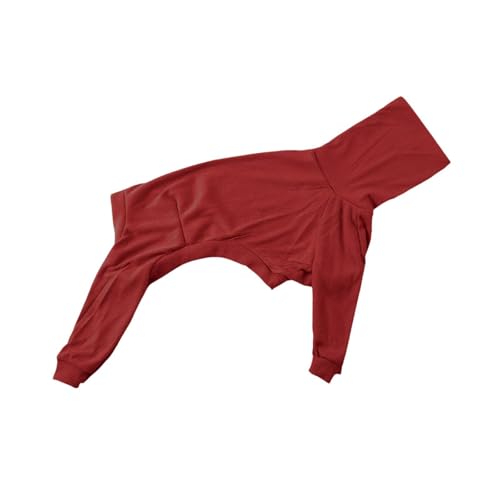 Milageto Winterkleidung für Haustiere, warme Jacke, Weste, leichte Bekleidung, Dekor, Ganzkörperkleidung, Bequeme Haustier-Hundekleidung, Hunde-Kapuzenpullover, Rot von Milageto