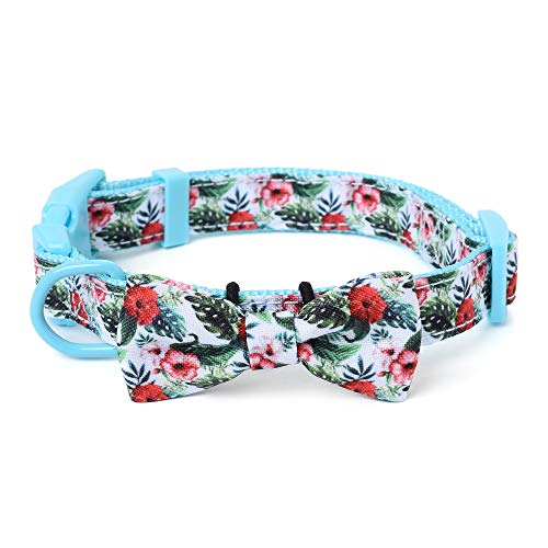 Mile High Life | Frühling Floral Kollektion | Weiches Poly-Baumwoll-Gewebe | Weibliche Hundehalsbänder | Schleifenhalsband | Bandana von Mile High Life