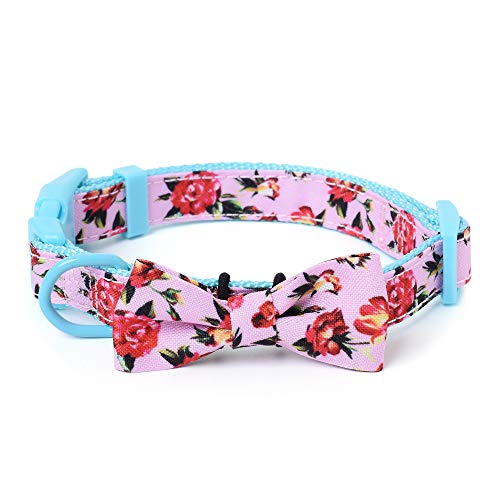 Mile High Life | Frühling Floral Kollektion | Weiches Poly-Baumwoll-Gewebe | Weibliche Hundehalsbänder | Schleifenhalsband | Bandana von Mile High Life