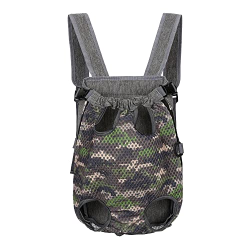 Mile High Life Haustiertragetasche, Wanderrucksack, Camouflage, Hunde-Reiserucksack, Camping-Rucksack mit Zehenöffnung, Vorderrucksack für kleine Hunde und Katzen (Olivgrün) von Mile High Life