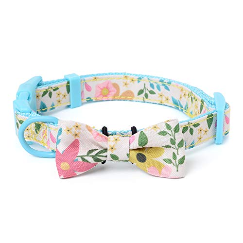 Mile High Life | Natürliche Wildblumen Kollektion | Weiches Poly-Baumwoll-Gewebe | Weibliche Hundehalsbänder | Schleifenhalsband | Bandana von Mile High Life