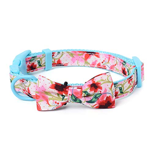 Mile High Life | Natural Wild Flower Collection | weicher Polyester-Baumwollstoff | Hundehalsband für Mädchen | Fliege Halsband (Lilie, klein/Fliege und Halsband) von Mile High Life