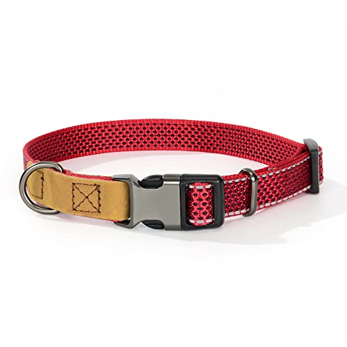 Mile High Life Reflektierendes Hundehalsband Nylon Leder Halsband von Mile High Life