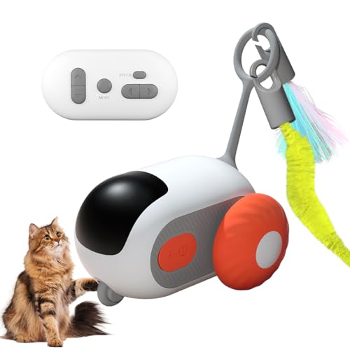 Milgeol Teazys Turbo Tail 3.0, Katzenspielzeug, Turboschwanz, intelligente Fernbedienung, elektrisch, interaktives Katzenspielzeug, per USB wiederaufladbar, Turboschwanz, Katzenspielzeug mit Federn (1 von Milgeol