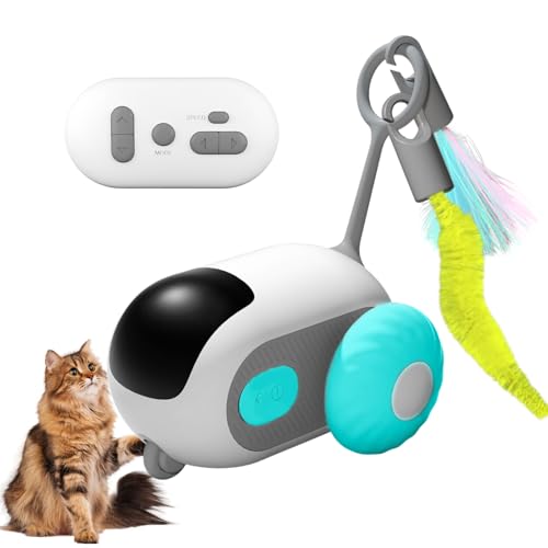 Milgeol Teazys Turbo Tail 3.0, Teazys Katzenspielzeug, Turboschwanz, intelligente Fernbedienung, elektrisches, interaktives Katzenspielzeug, wiederaufladbar über USB (1 x blau) von Milgeol