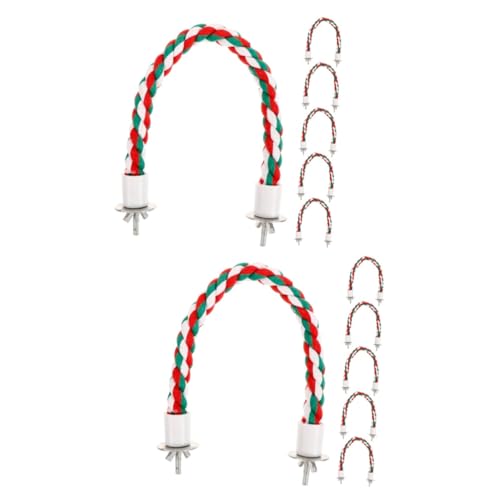 12 STK Papagei Spielzeug Vogel Seil Barsch Papagei Seilbarsch Vogelspielzeug Kauspielzeug für Vögel papageienspielzeug vogelkäfig zubehör Vogel Stehen Vogelseil Baumwollseil MILISTEN von Milisten
