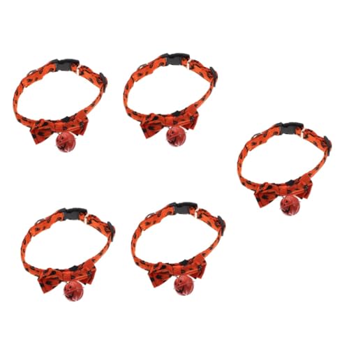 5St Halloween-Kragen verstellbare Haustierhalskette Hundeparty Welpe für Wurf Hündin Halloween Theme Halloween Pumpkin weihnachtsdeko Welpenhalsband Katze Fliege Kragen Polyester MILISTEN von Milisten