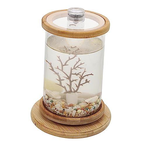 MILISTEN 1 Satz Desktop Micro View Aquarium Kunstpflanze Eingetopfte Fälschung Dekorative Klare Vase Hydroponische Pflanzen Desktop-zubehör Bürodekoration Dekoratives Aquarium Glas Brown von Milisten