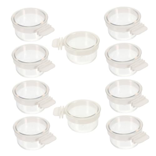 MILISTEN 10pcs Abnehmbare Vogel Feeder Acryl Lebensmittel Schüssel für Papagei Käfig Keine Fütterung Tasse von Milisten