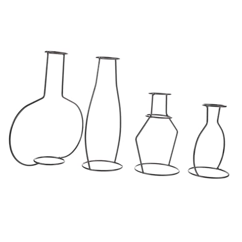 MILISTEN 12 STK Blumenständer Aus Schmiedeeisen Schwarze Glasvase Zylindervase Aus Glas Glasvase Aus Metall Desktop-blumenvase Reagenzglasvasenständer Büro Röhrenförmig Blumentopf von Milisten