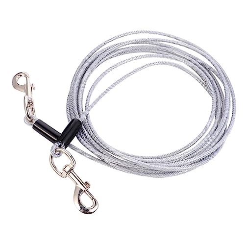 MILISTEN 1Stk Binde die Hunde Leine Zugseil für Welpen Traktionsgurt für Hunde doppelte hundeleine Hunde schleppleine keilriemen Outdoor-Leine Haustier-Handleine Stahldraht Silver von Milisten