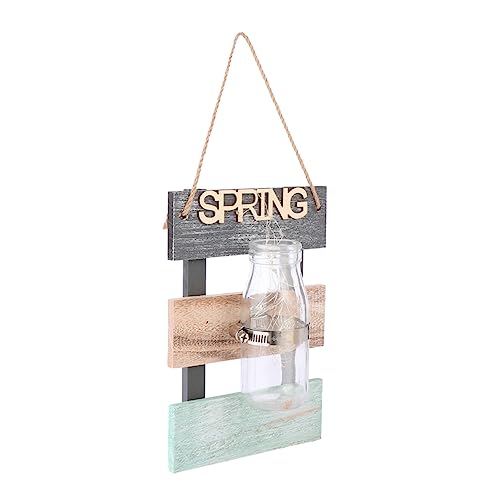 MILISTEN 1Stk Wandbehang mit Lampe Vase hängendes Terrarium Retro-Anhänger Pflanzterrarien Retro-Dekor heim büro Dekoration Office Decoration Wandanhänger hängende Verzierung hölzern von Milisten