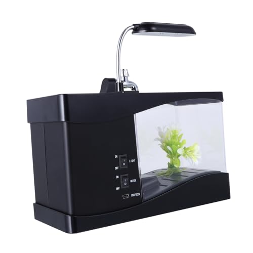 MILISTEN 1stk Desktop-Aquarium-stifthalter-Uhr Vakuum Fisch Aquascaping Schüssel Led Schwimmbad Für Acrylverzierung Wecker Zu Hause USB-wecker Stiftbehälter Black Abs von Milisten