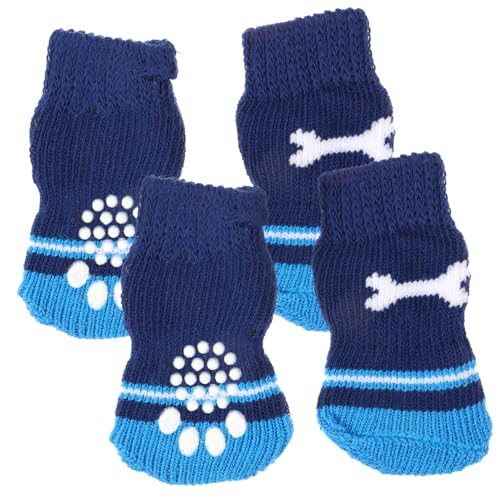 Milisten 2 Paar Haustier socken wintersocken aus Baumwolle weiche Hundesocken kompakte Haustiersocken Hundezubehör Chihuahua socken Dog Socks atmungsaktiver Pfotenschutz Welpenbedarf Navy von Milisten