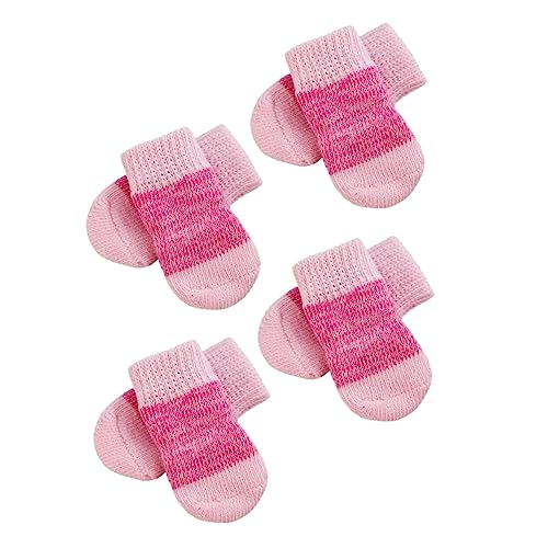 Milisten 2 Sätze Haustier Socken Kätzchen Laufsocke Socken Für Den Winter Socken Mit Hundegriff Pfotenschutz Für Haustiere Bequeme Haustiersocken Welpensocke Sockenschuhe Polyester Rosa von Milisten