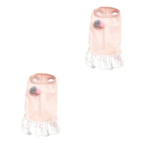 Milisten 2St Rockkostü für Hund der Rücken süße hundekleidung Hund Flanellhemd Hundekostüme hundebekleidung Dog Clothes pet Kleidung Rock Pet-Spitzenrock Haustier Spitzenkleid XXL Rosa von Milisten