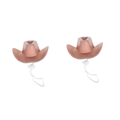 MILISTEN 2st Haustier-Cowboy-Hut Brauner Cowgirlhut Haustier Hund Mütze Cowboyhut Für Männer Haustiermütze Halloween-hundemütze Cowboy-schutzhelm Welpen-Cosplay Miniatur-cowboyhut Polyester von Milisten