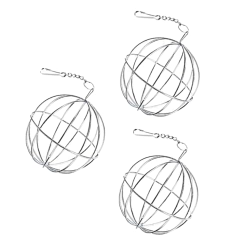 MILISTEN 3St Grasbälle aus Edelstahl Grasball für Nagetiere Heuraufe für Meerschweinchen Futtermittel für Kaninchen Hühnerfutter Futterspender für Kaninchen Fütterungswerkzeuge Silver von Milisten