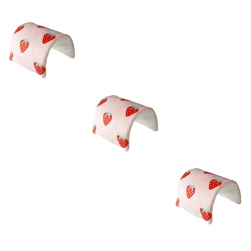 MILISTEN 3St Hamster Tunnel Frettchenspielzeug Haustiertunnel Zelte Spielzeuge Hamsterzubehör Hamsternest Chinchilla kleines Haustier Meerschweinchen Eichhörnchen Kaninchennest Stoff Rosa von Milisten