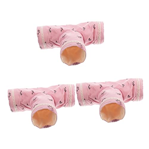 Milisten 3St Hamster-Tunnelnest Hamster Spielzeug hamsterspielzeug nager Spielzeug Guinea Pig Toys Frühling und Sommer Haustier Hamsternest Meerschweinchen Polyester Baumwolle Rosa von Milisten